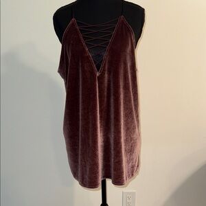 Express Velvet Burgundy Camisole